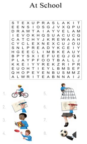 At school. wordsearch