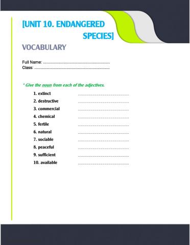 Unit 10. word form 2