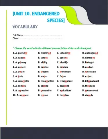 Unit 10. pronunciation
