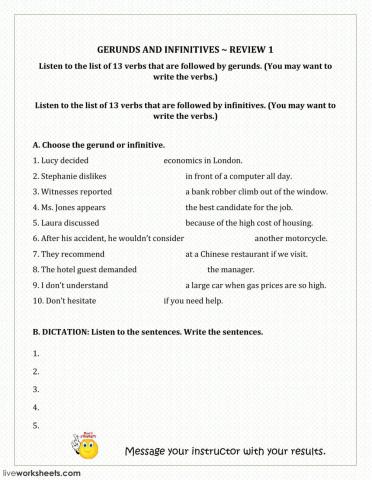 Gerunds and infinitves 2