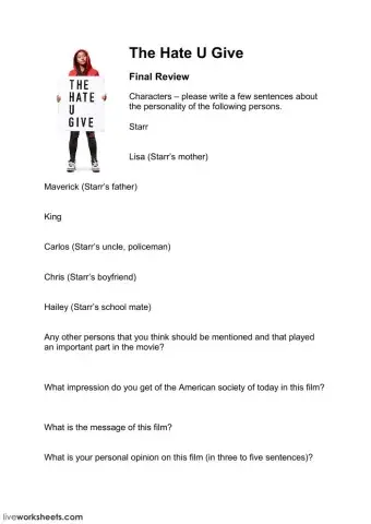 The Hate U Give - Final Review