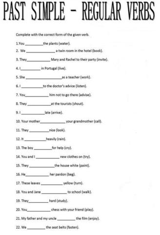 Past simple. Regular verbs.