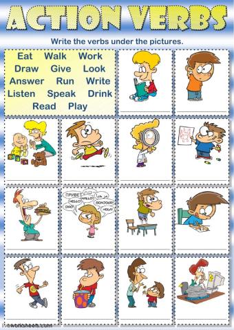 Action Verbs - Writing