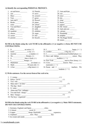 Subject Pronouns and Verb To Be