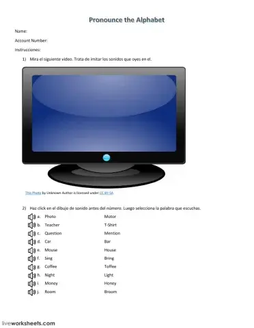 pronounce the alphabet