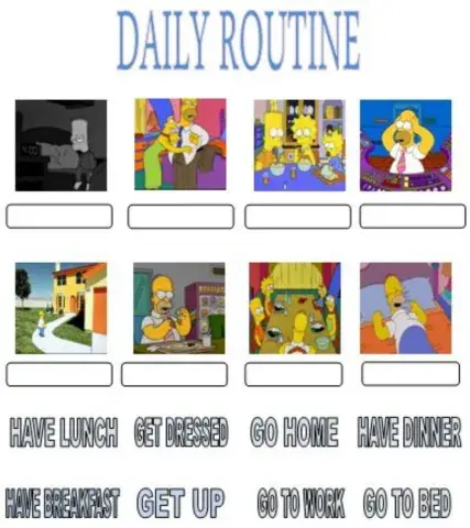 Daily routine. drag and drop.