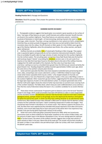 TOEFL iBT Reading Practice 1