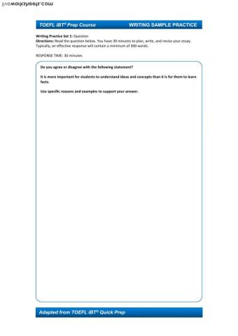TOEFL iBT Writing Practice