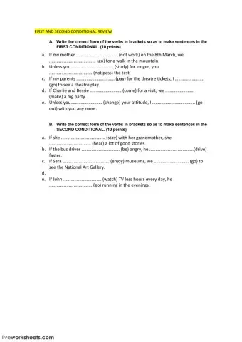 FIRST AND SECOND CONDITIONAL BASIC REVIEW
