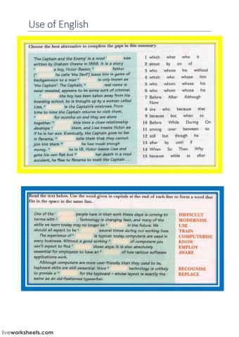 Use of English (books- computers)