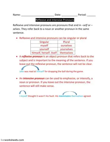 Lesson 4-Reflexive and Intensive Pronouns