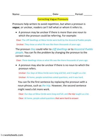 Lesson 6-Correcting Vague Pronouns