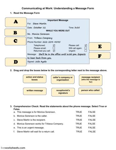 Communicating at Work: Message Forms