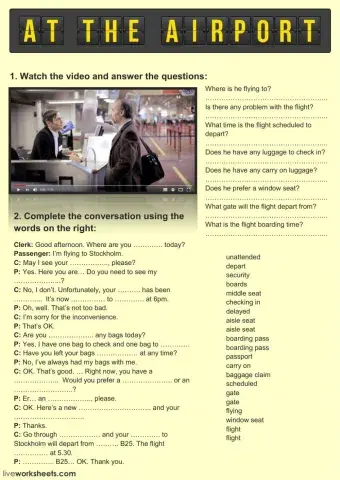 At the airport - Listening