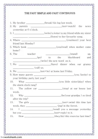 The past simple and the past continuous