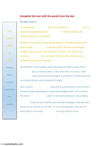 My daily routines - connectors