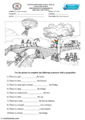PREPOSITIONS TEST