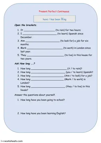 Present Perfect Continuous 