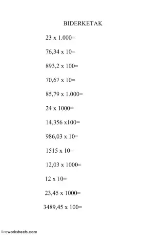 Biderketak 2. x10,x100,x1000