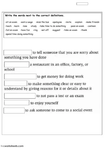 vocabulary - Free time