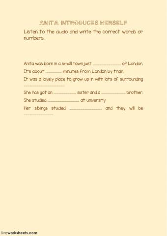 Anita introduces herself