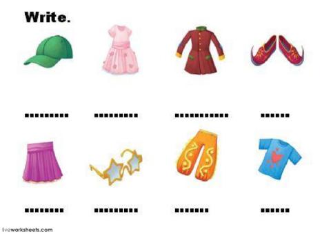 clothes. write-drag and drop