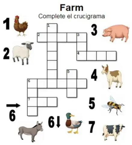 At the Farm. Crossword
