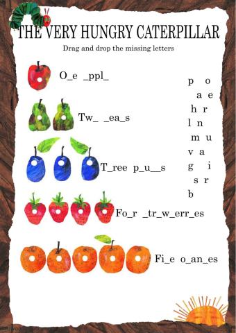 The Very Hungry Caterpillar - Writing