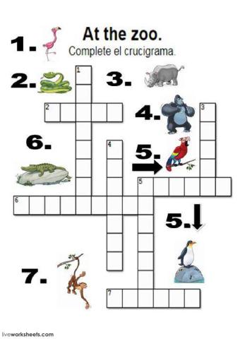 At the zoo. crosswords
