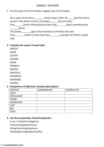 Comparison and The Simple Past