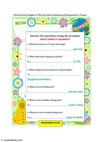 The Past Simple Tense vs The Past Continuous (Progressive) Tense
