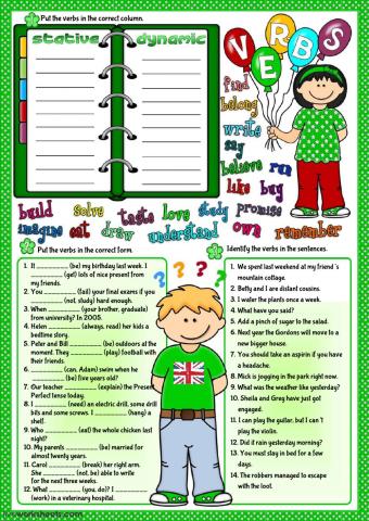 Parts of speech - verbs