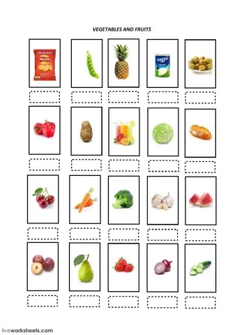 Vegetables and fruit test