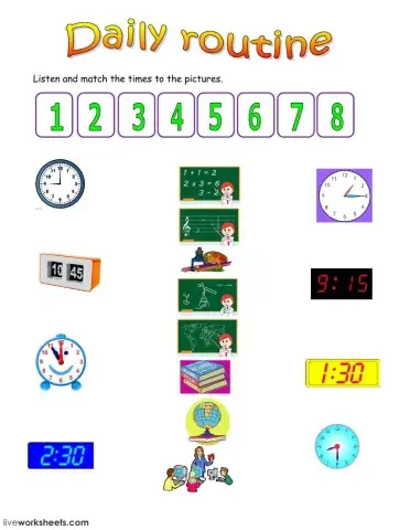 Listening - School subjects and times