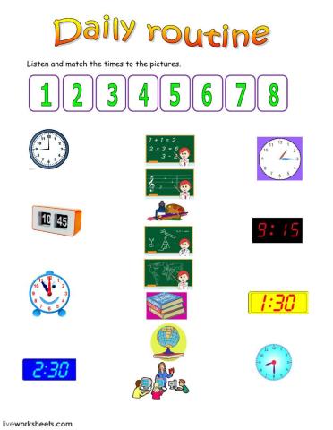 Listening - School subjects and times