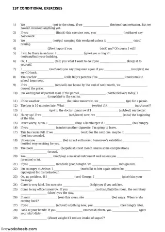 1st - 2nd conditional exercises.