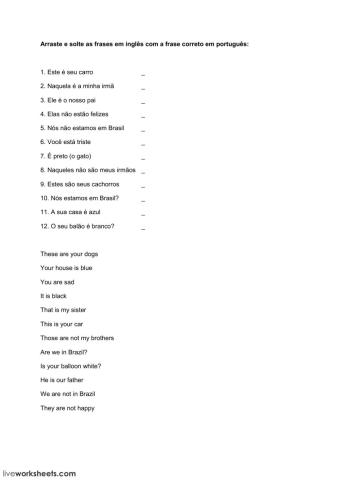 Frases para traduzir