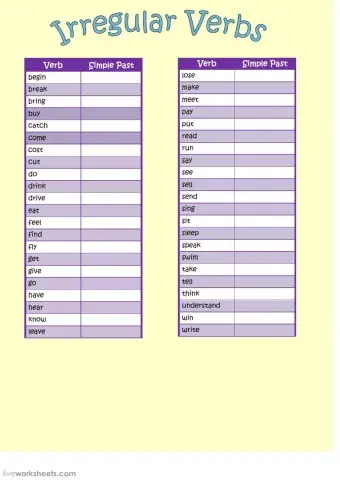 Irregular Verbs