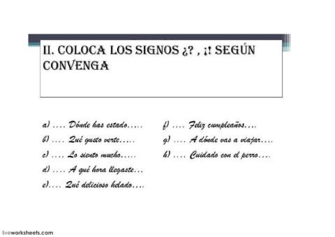 Signos interrogación exclamación