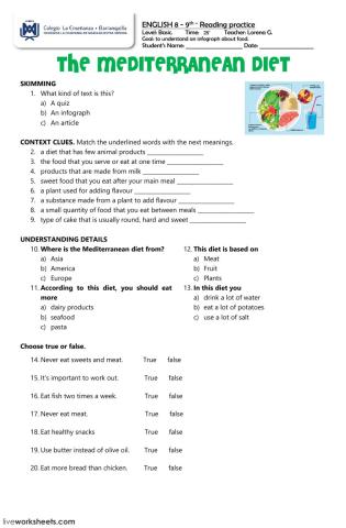 reading: the mediterranean diet