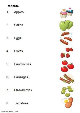 At the picnic. Match - crossword