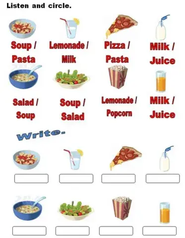 At the fair. Listen and choose - write