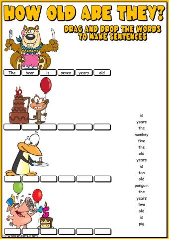 How old are they? - Make sentences
