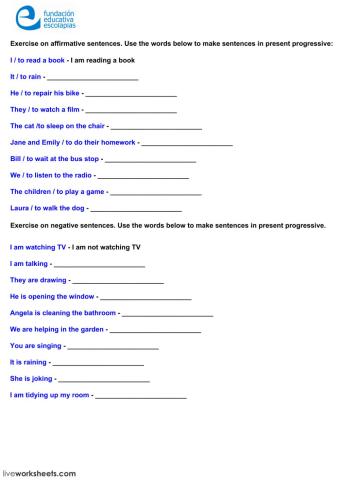 Present continuous V