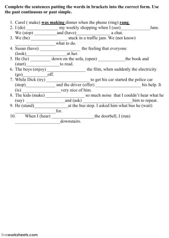 Past Simple or Past Continuous