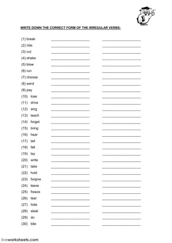 Irregular verbs