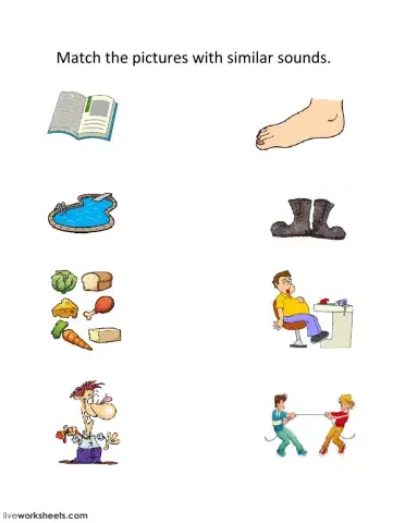 Match the pictures with similar sounds