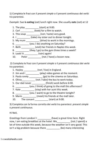 PRESENT SIMPLE OR CONTINUOUS