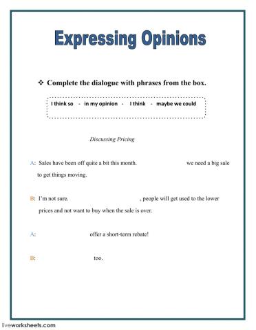 Expressing Opinions