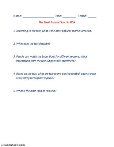 The Most Popular Sport in USA